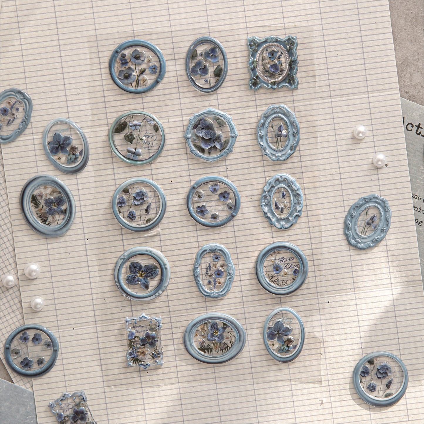 1 Sheet 3D Flowers Wax Seal Stickers HYXZ