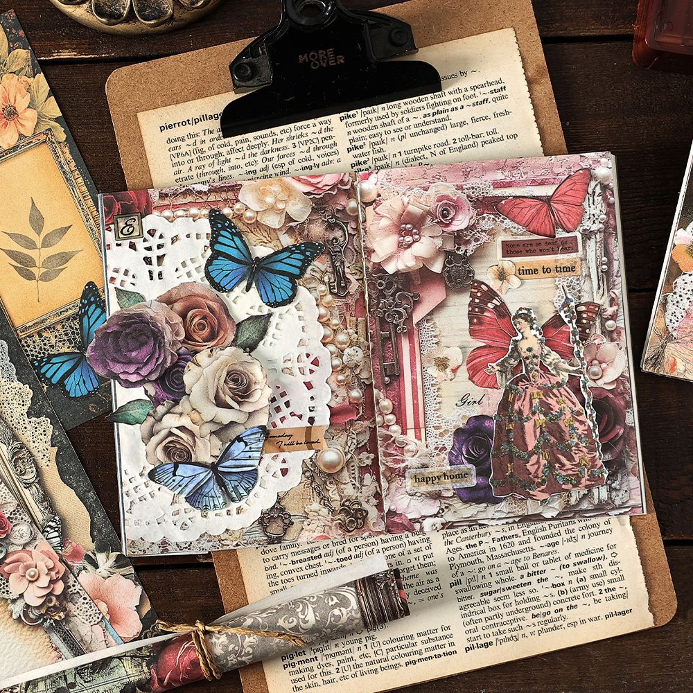 20 Sheets Vintage Scrapbook Paper MJXL