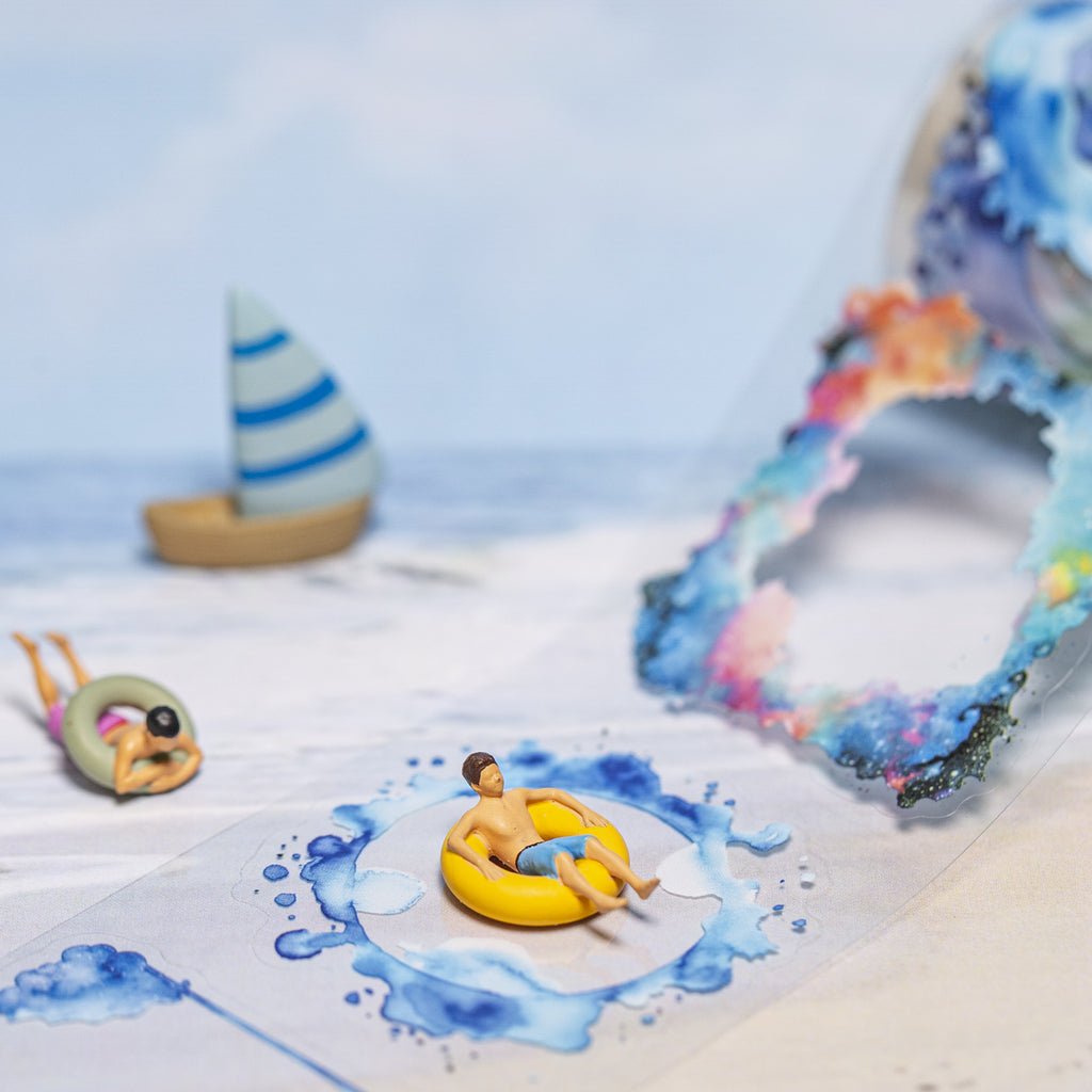 1 Roll Watercolor Frame PET Stickers Tape HCBJ