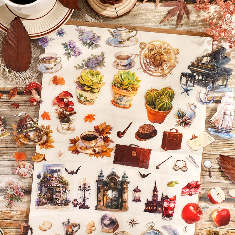 3 Sheets Vintage PET Stickers SYBJ