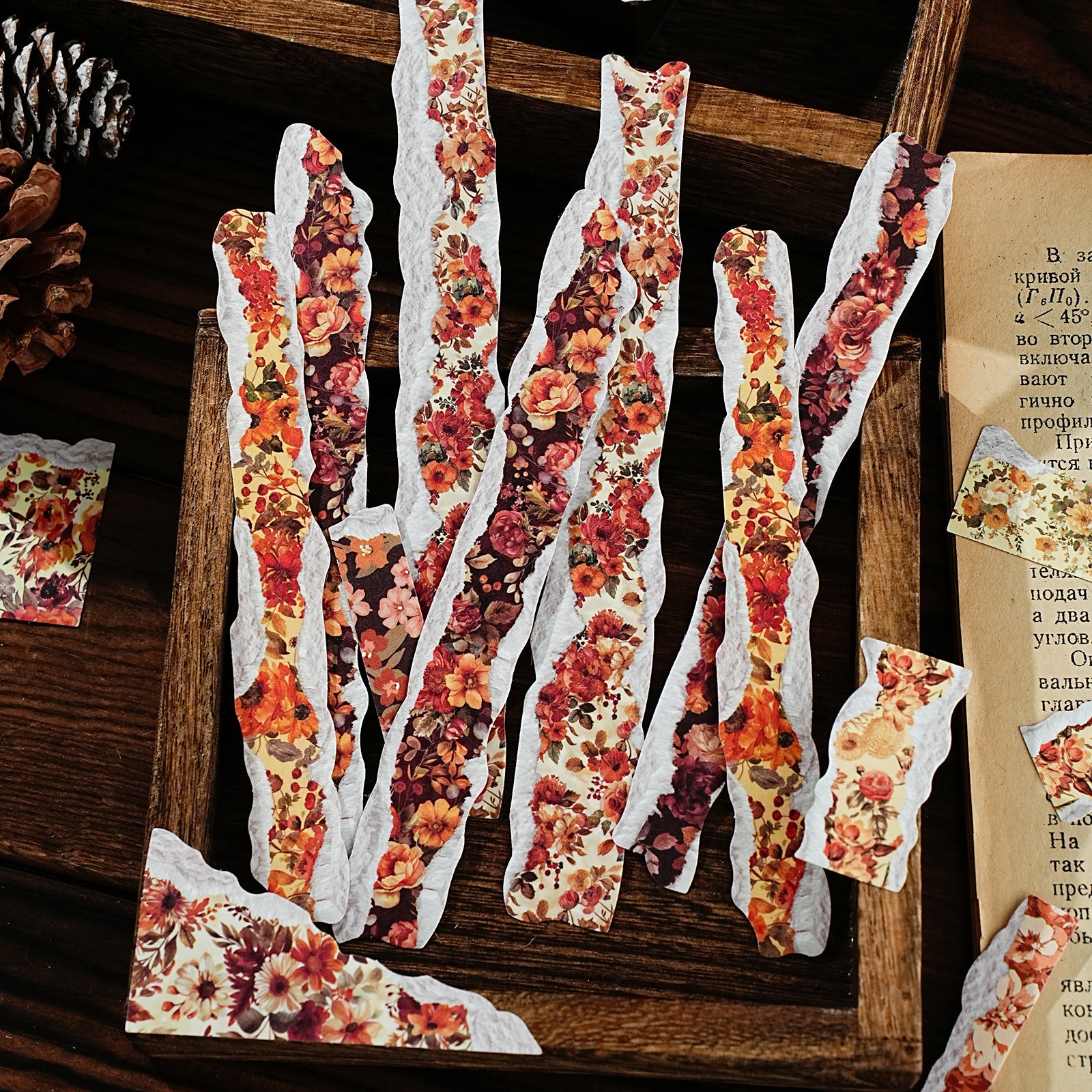 30 Pcs Vintage Floral PET Stickers HYSZ