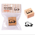Kawaii Funny Cat Wood Stamp - Content Meow