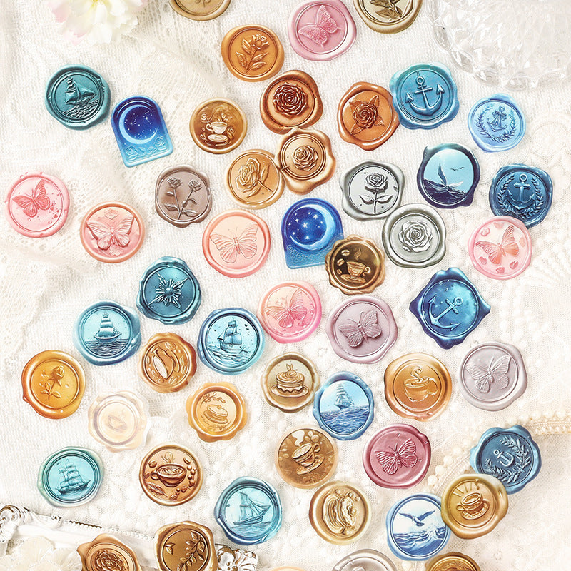 25 Pcs Wax Seal PET Stickers SGHQ