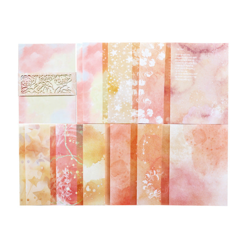 20 Pcs Aquarelle Dreamland Mixed Paper Pack - Orange