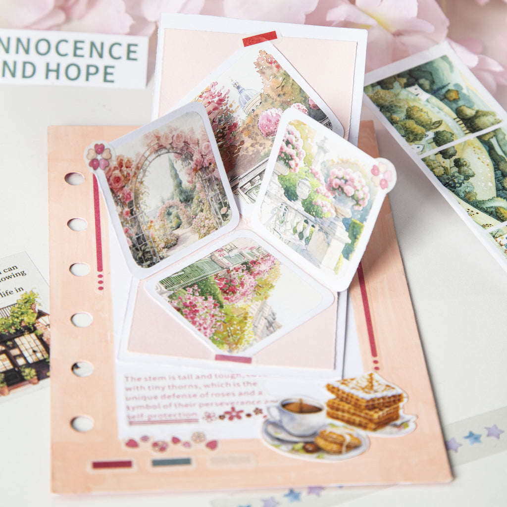 20 Sheets Country Landscape Stickers Book ZXGSLJS