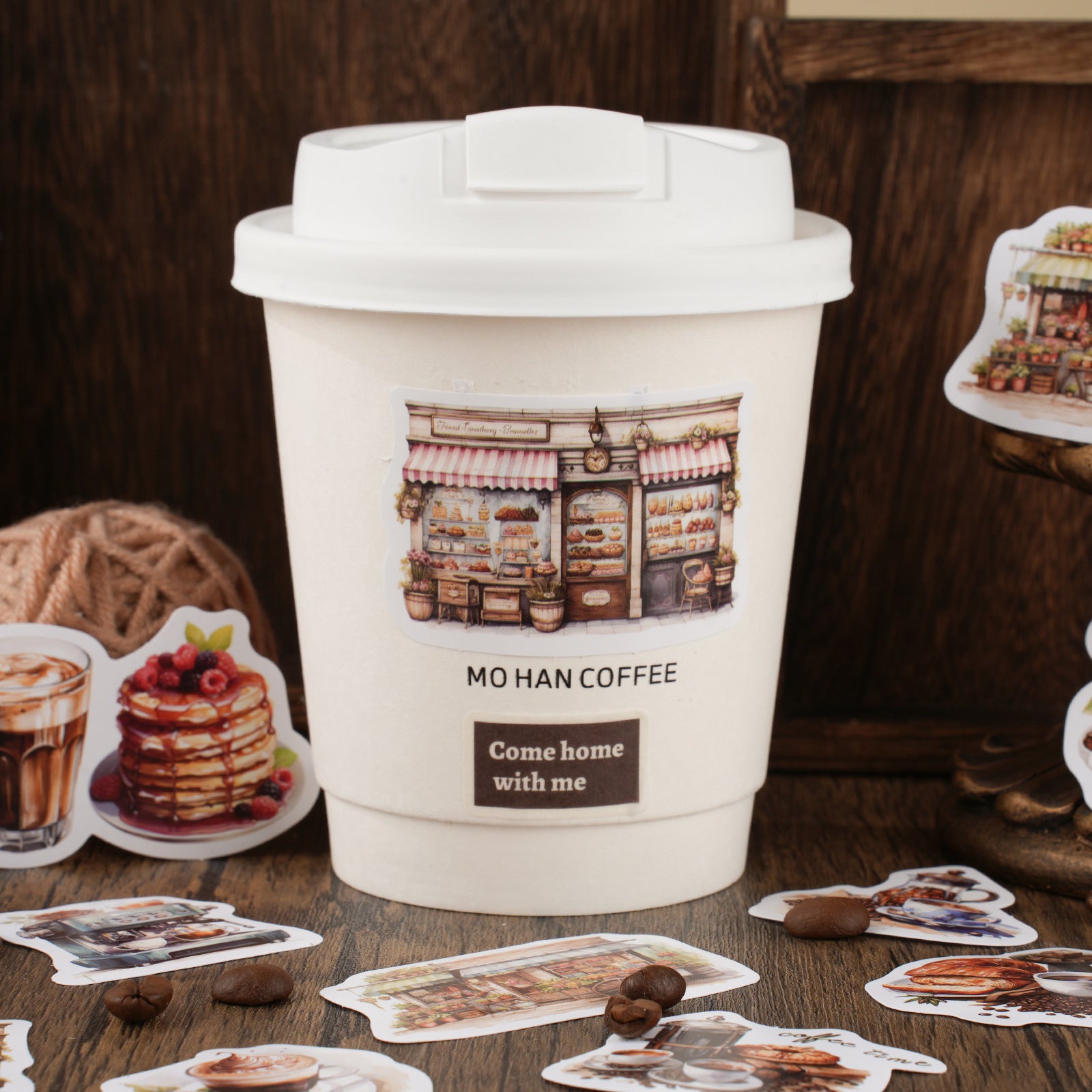 30 Pcs Coffee Stickers BDKFG