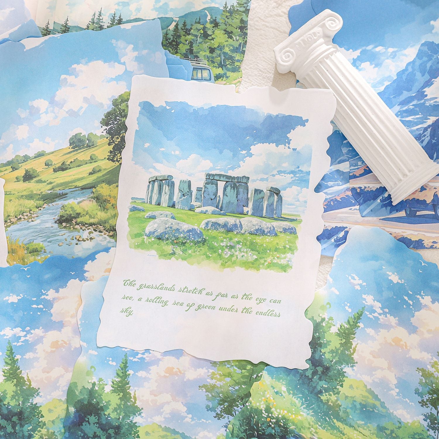 30 Pcs Travel Landscape Scrapbook Paper ZFZ: