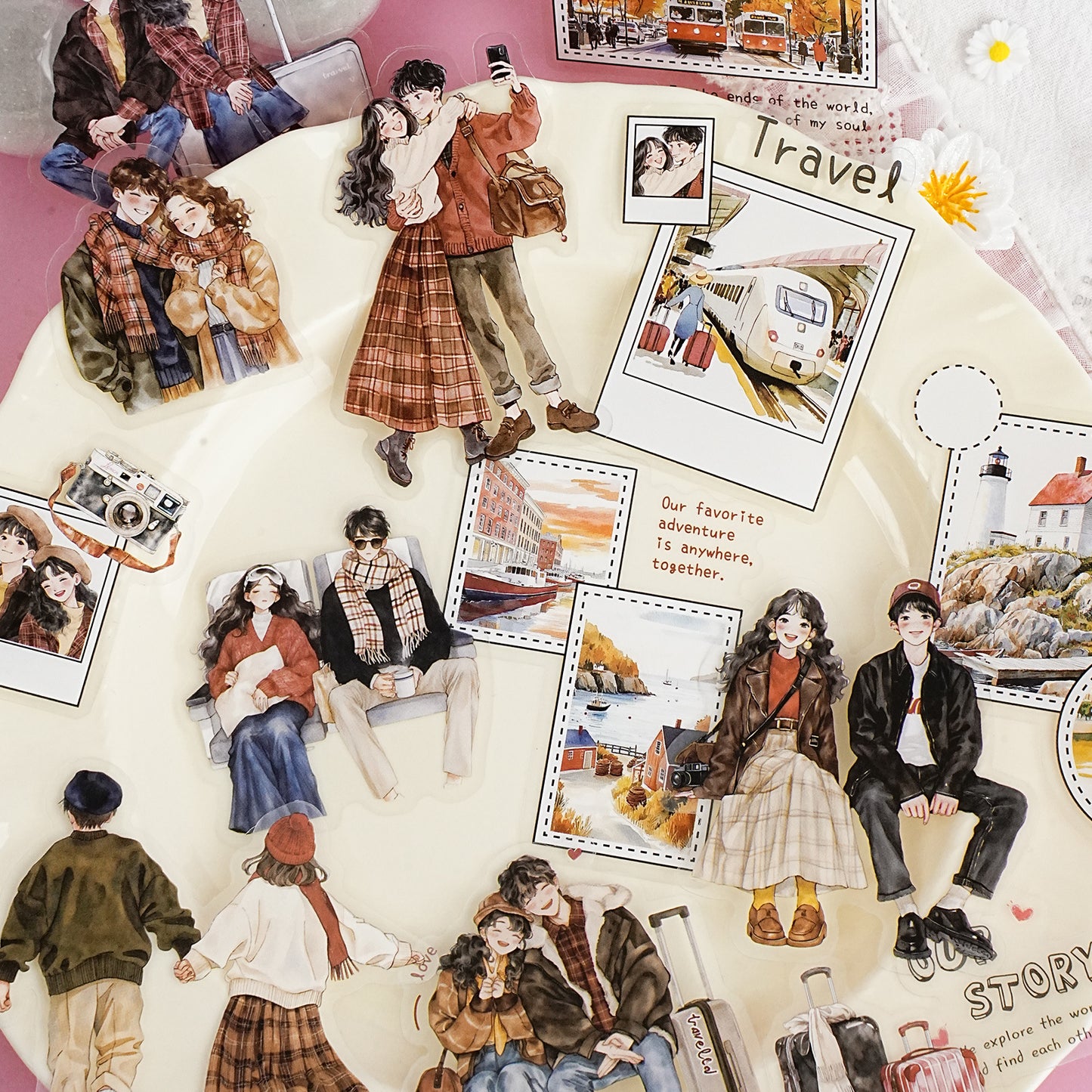 15 Pcs Coulple Themed PET Stickers YSYN