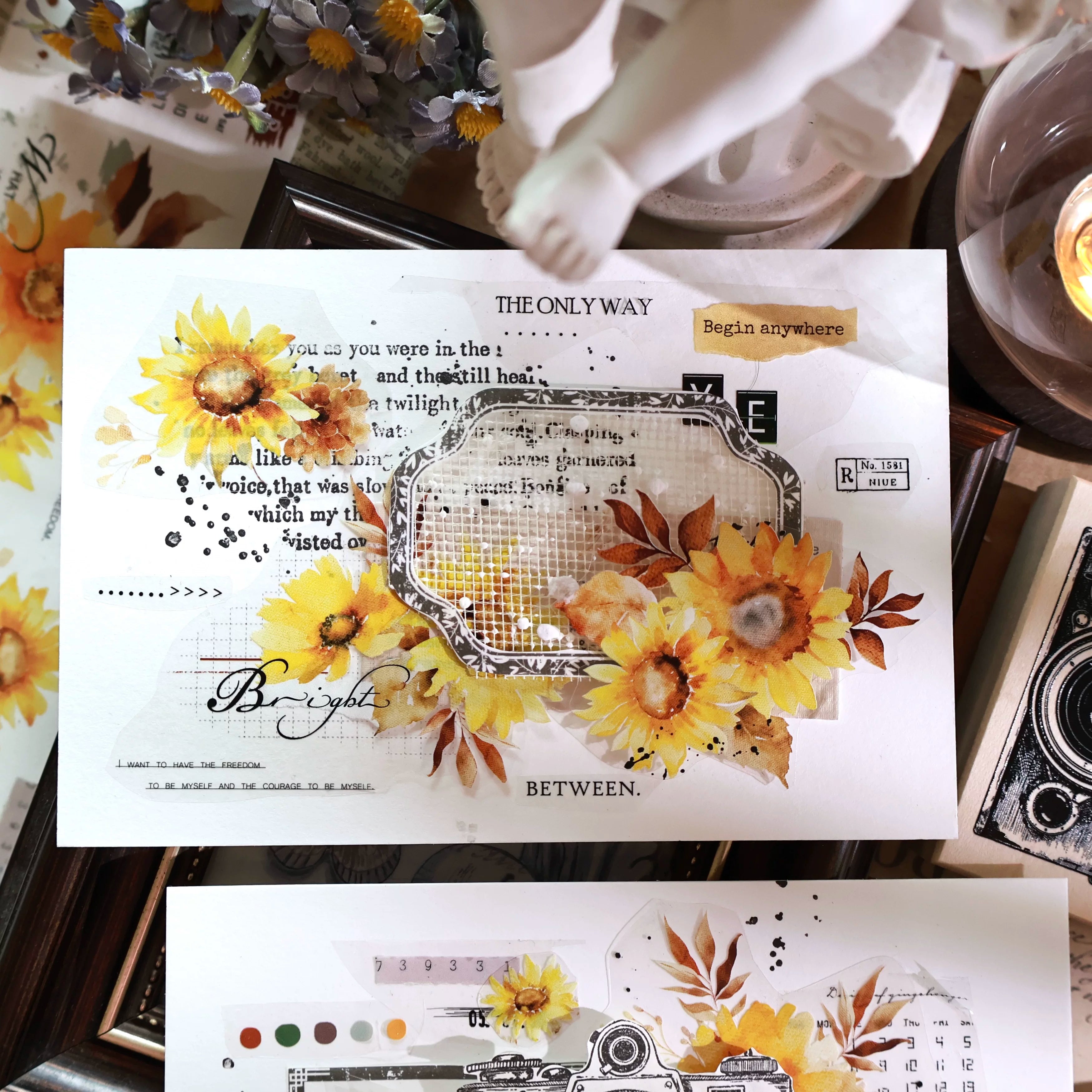 Floral Decorative Tape Rolls- Sunflower Sunshine