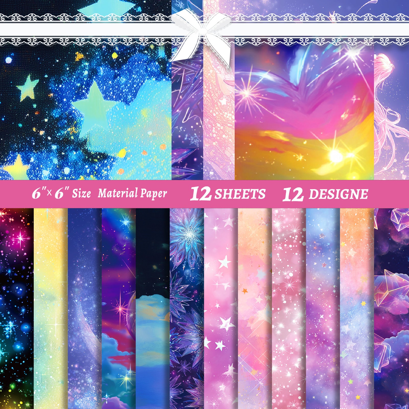 6 inch Starry Scrapbook Paper Pad PA820