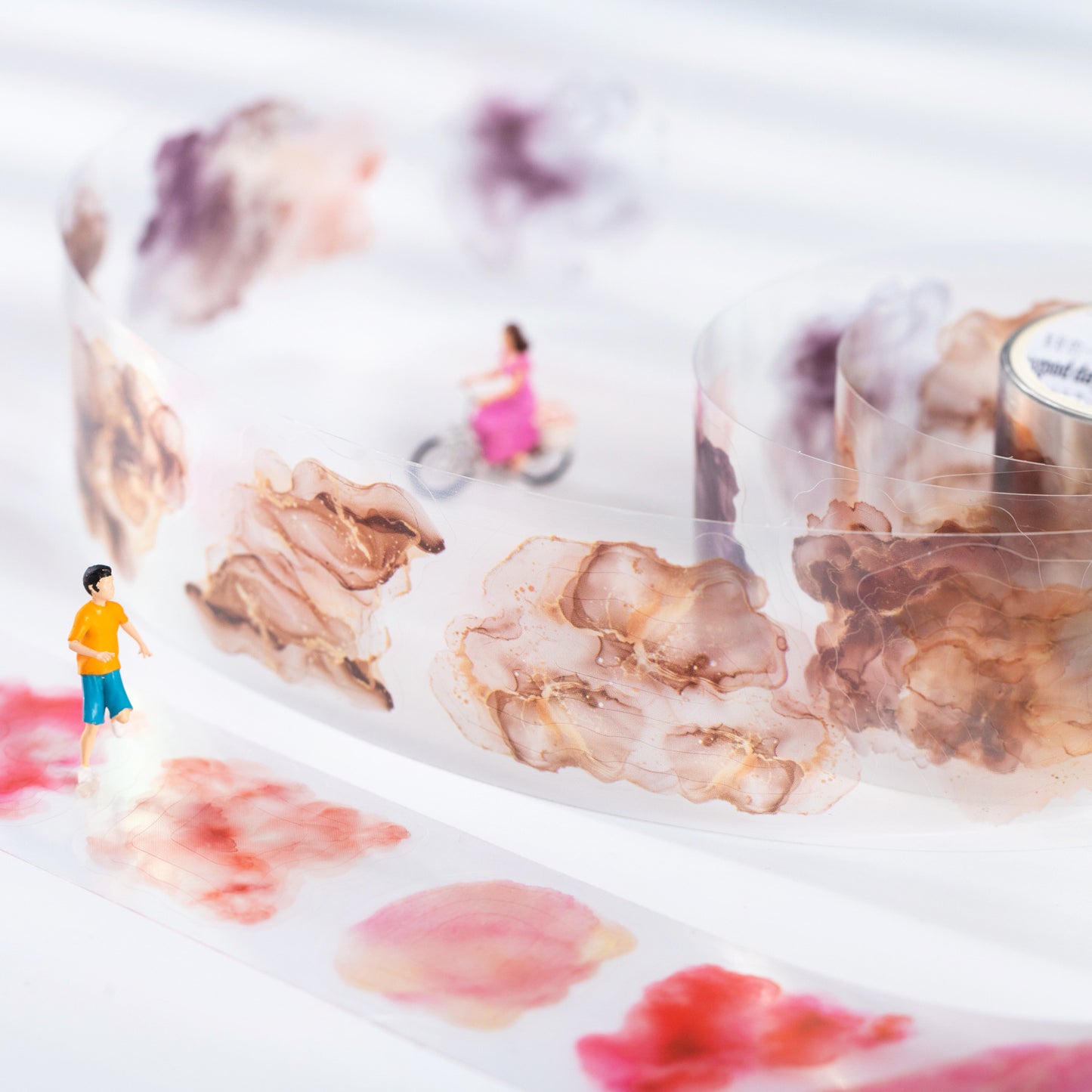 1 Roll Watercolor Spalash PET Stickers Tape SSHX