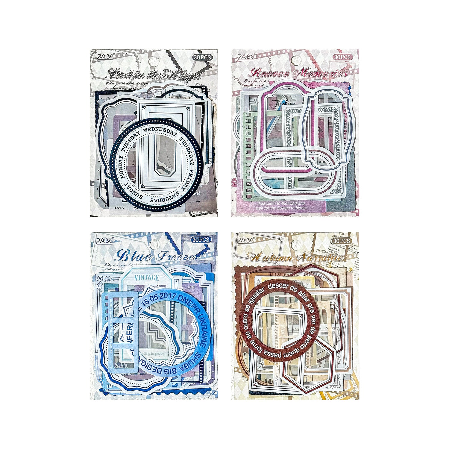 30 Pcs Board Frame PET Stickers DGSH