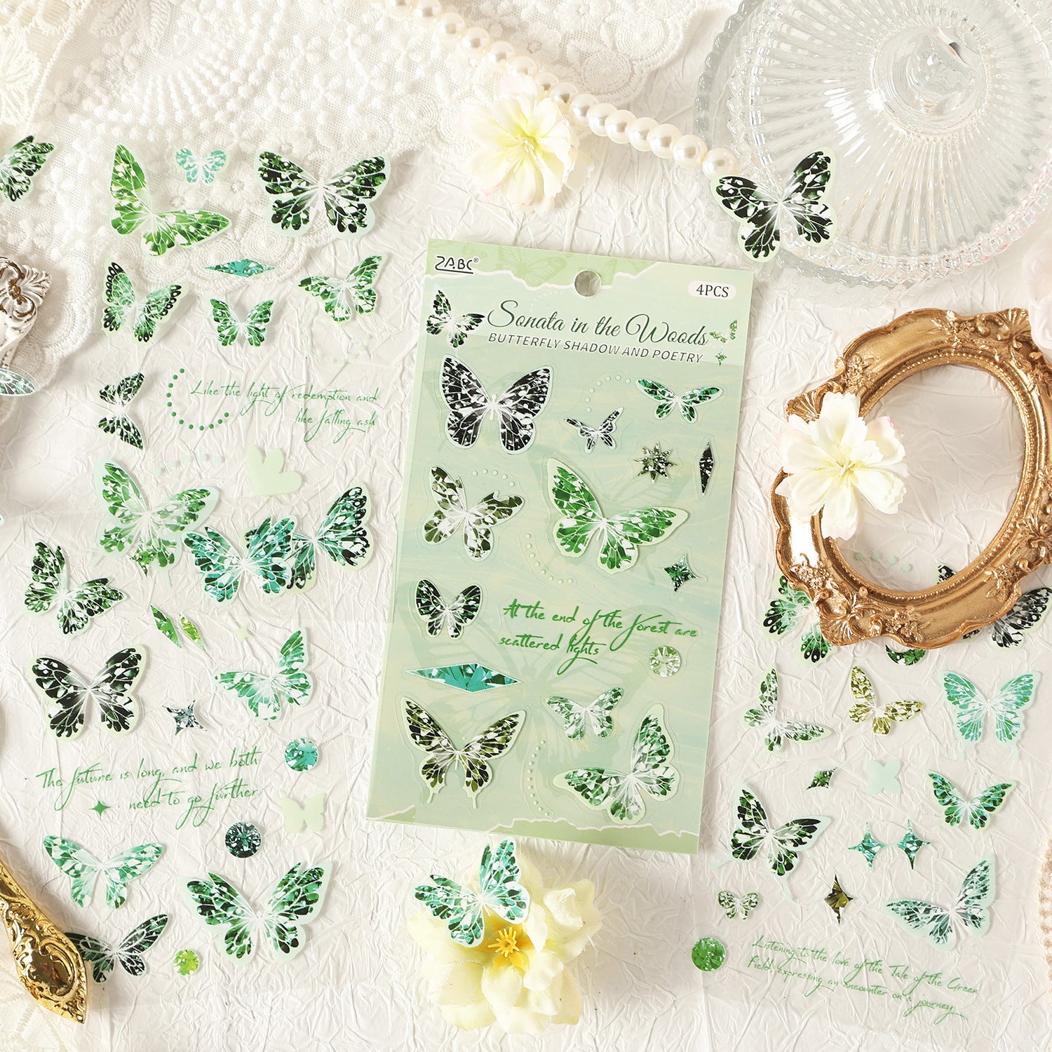 4 Sheets Butterfly PET Stickers MMDY