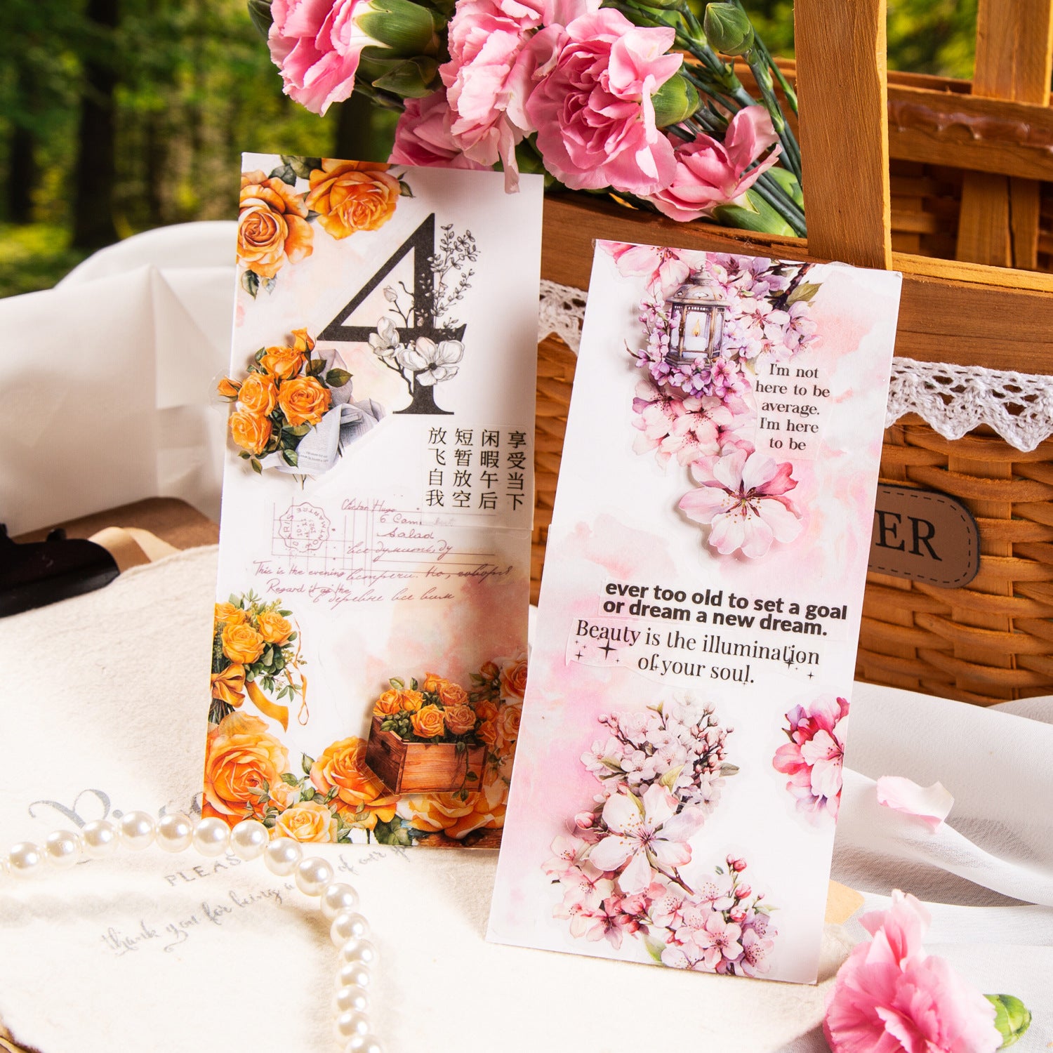 50 Pcs PET Flower Stickers HYZL