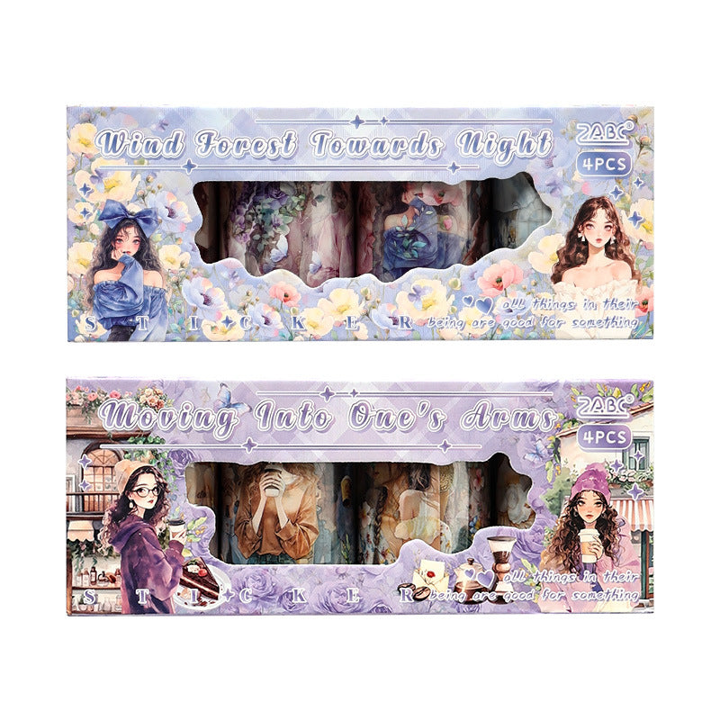 4 Rolls Seasonal Girl PET Tapes Set XDJB