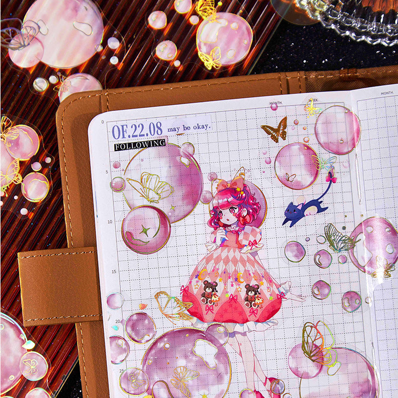 20 Pcs Gold Foil PET Stickers QMPY