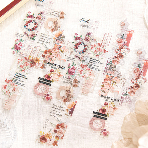 10 Sheets Flower Theme PET Stickers AYMY