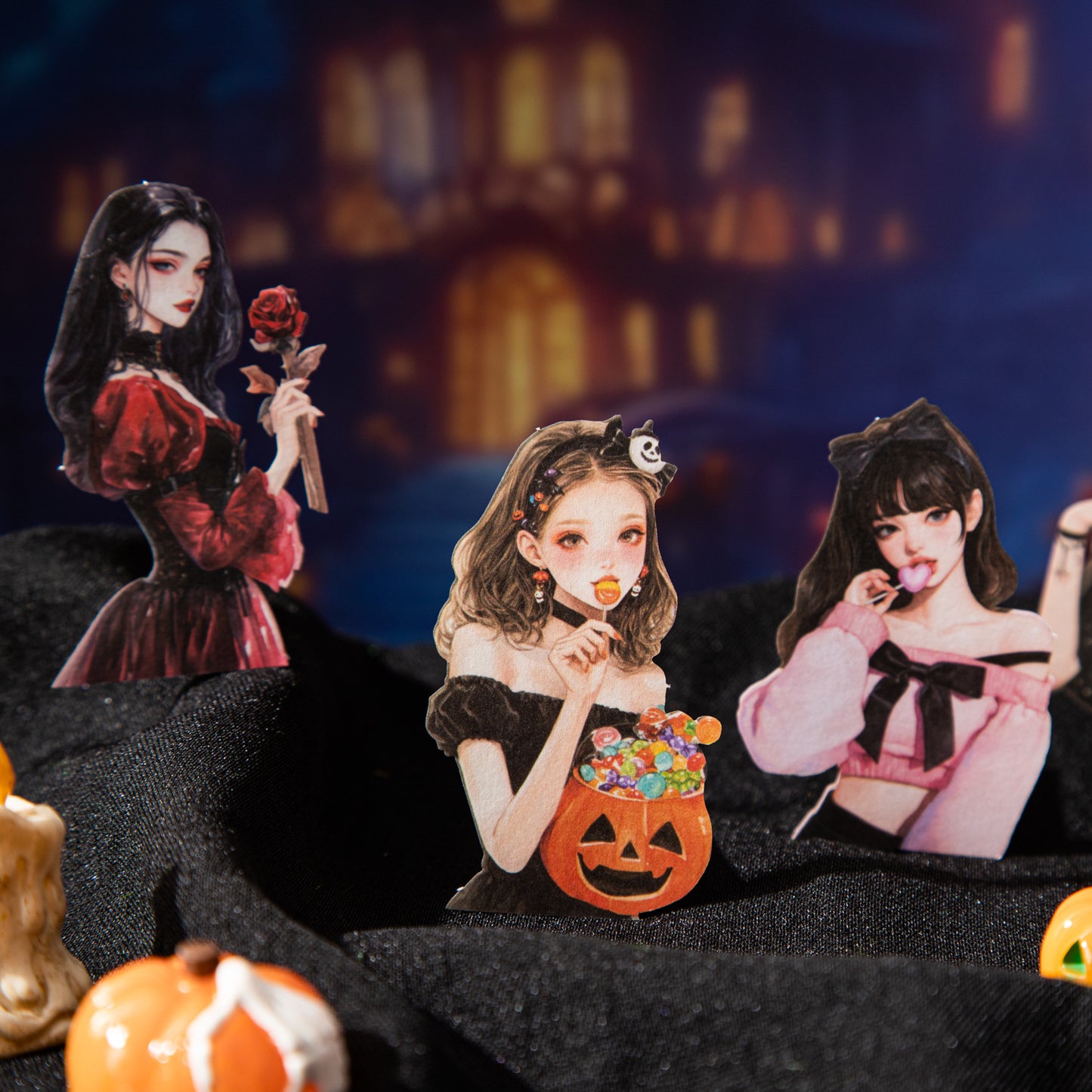 15 Pcs Halloween Party Girl Stickers LNPD