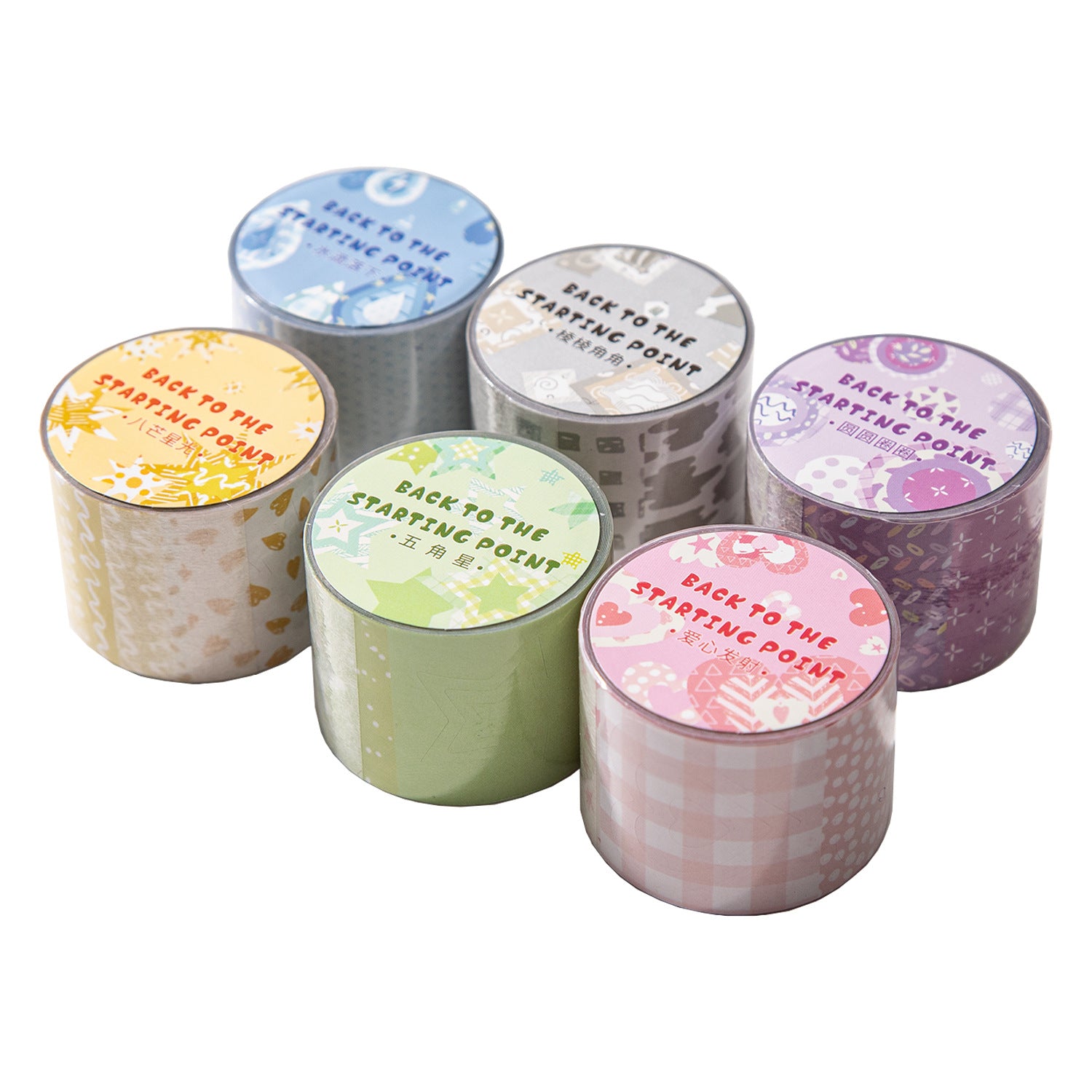1 Roll Geometry Theme Stickers Tape HDZCQD