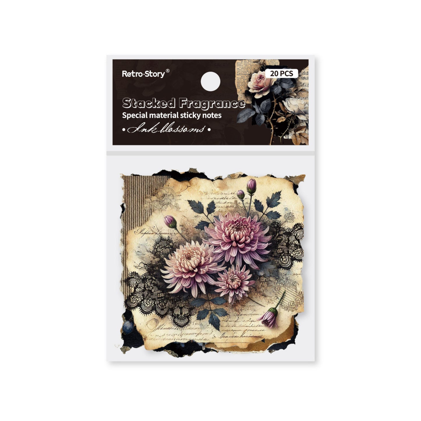 20 Pcs Vintage Flower Journal Paper BQDX