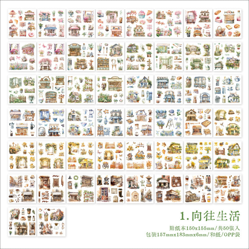 50 Sheets Washi Stickers Book RJYW