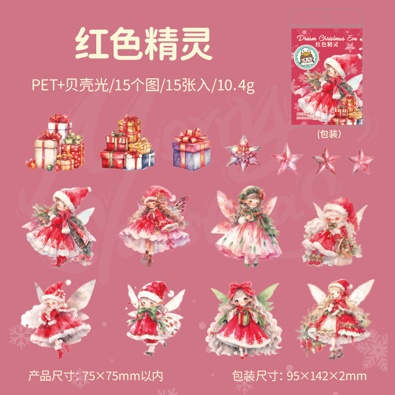 15 Pcs Christmas PET Stickers MHSD