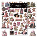 3 Sheets Rub on Stickers - Pink Gothic