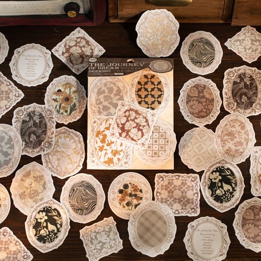 40 Pcs Vintage Floral Journal Stickers XMZL