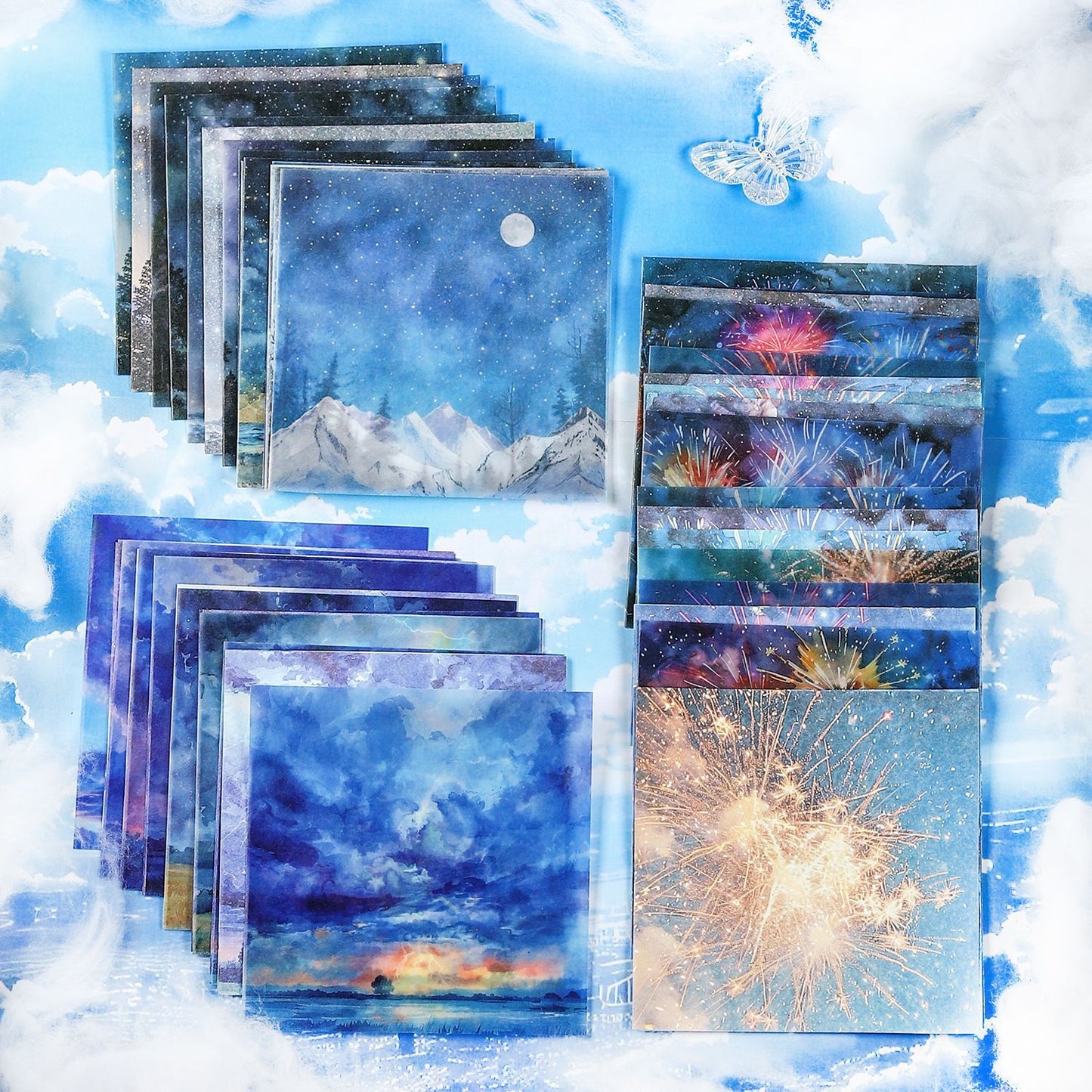 20 Pcs Sky Themed Scrapbook Paper KXJX