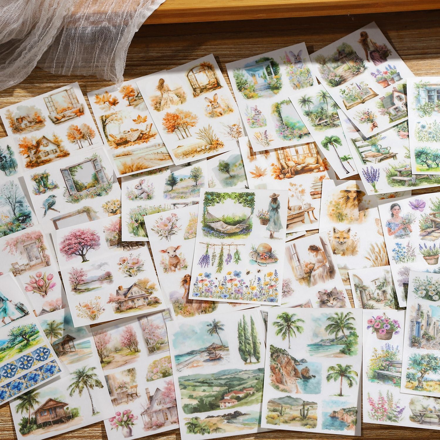 5 Sheets Garden Themed Transfer Stickers MNYHY