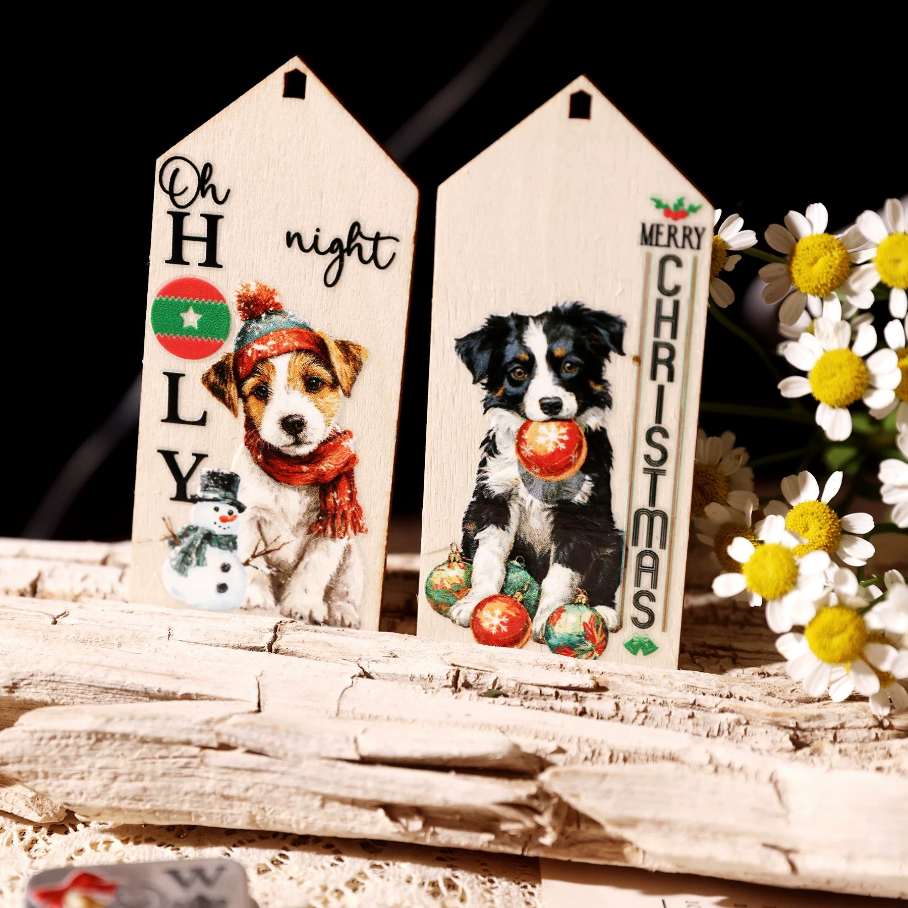 2 Sheets Waterproof Rub on Stickers - Christsmas Words