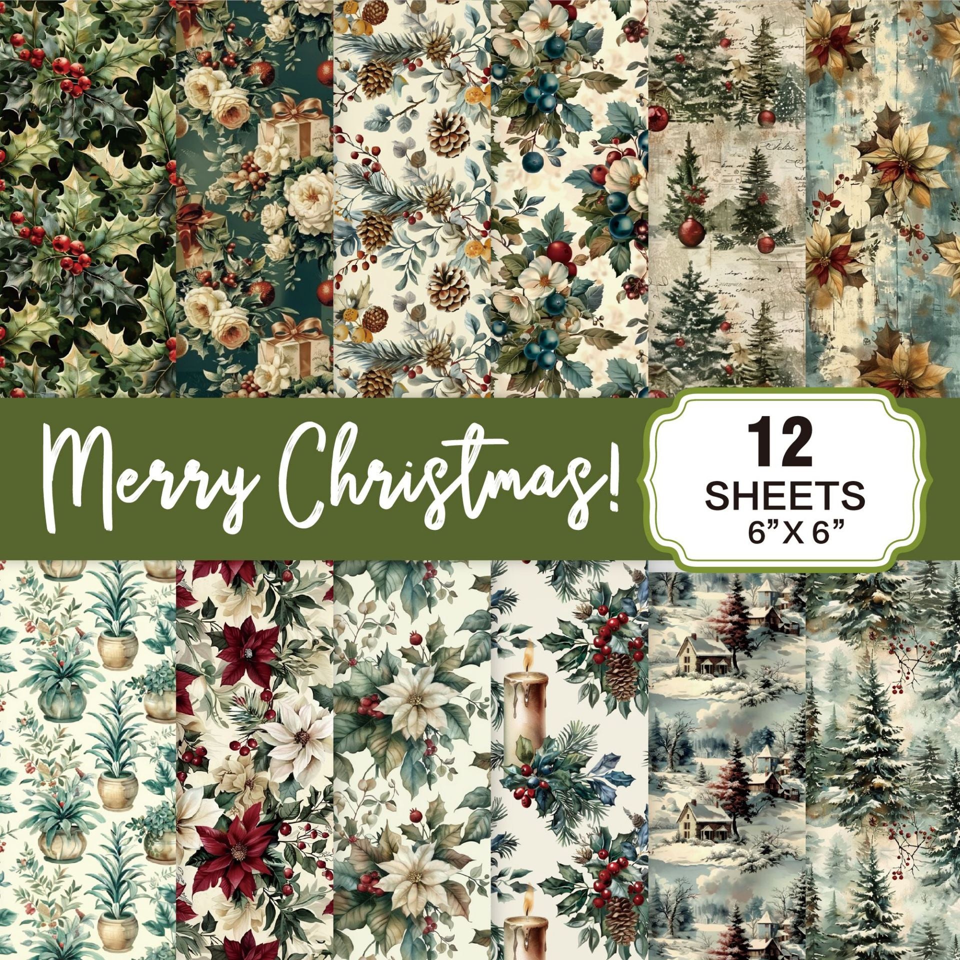 6 inch Christmas Scrapbook Paper Pad PAG56