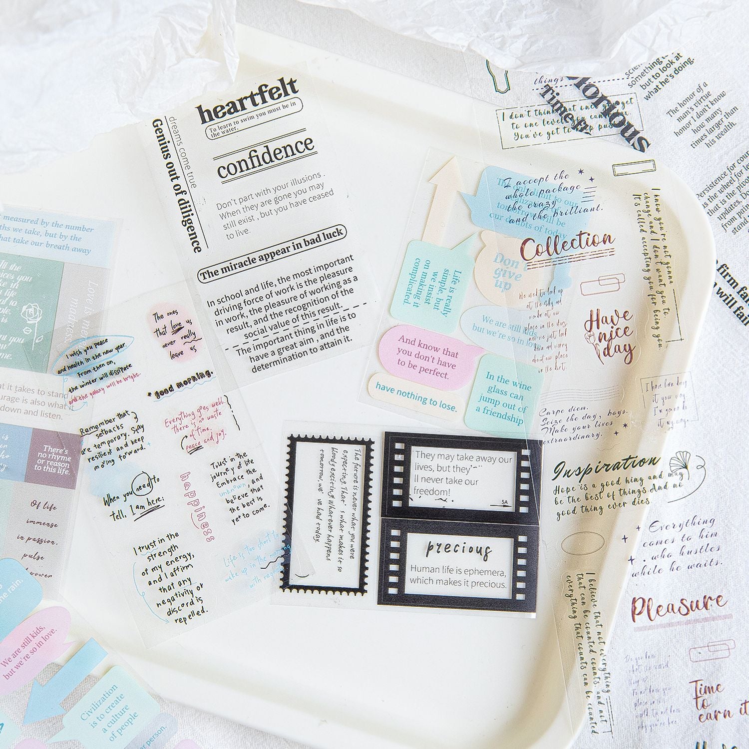 1 Roll Poem Die Cut Stickers Tape SHSSS