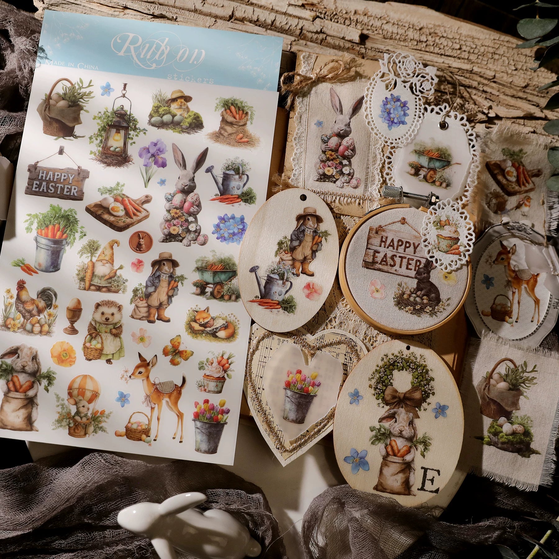 3 Sheets Rub on Stickers - Easter
