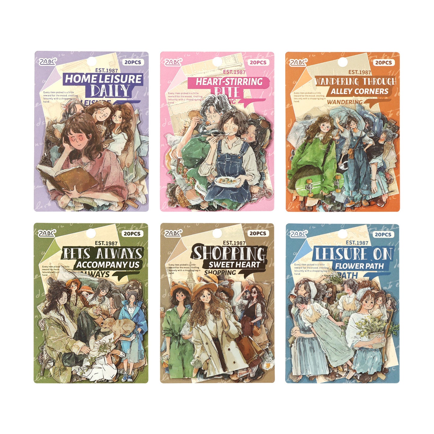 20 Pcs Cozy Girl Life PET Stickers SSSH