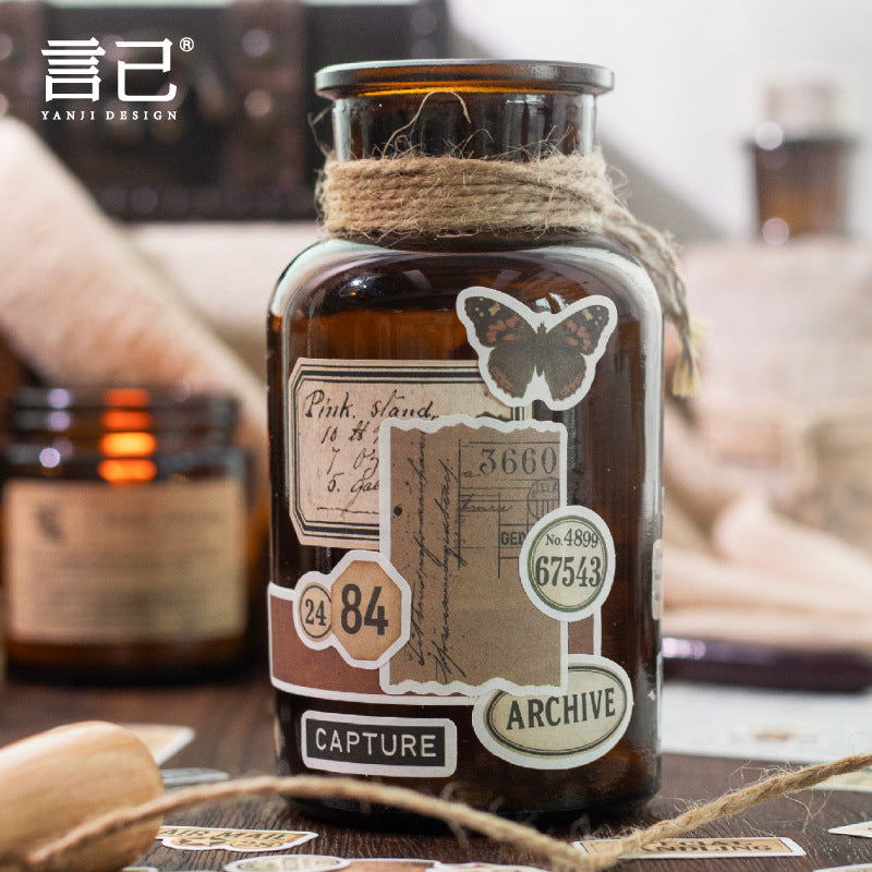 40 Pcs Vintage Junk Journal Stickers PTCLS