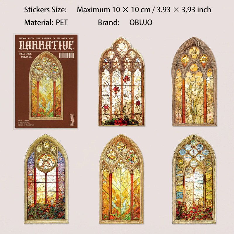10 Pcs Window PET Stickers HCXS