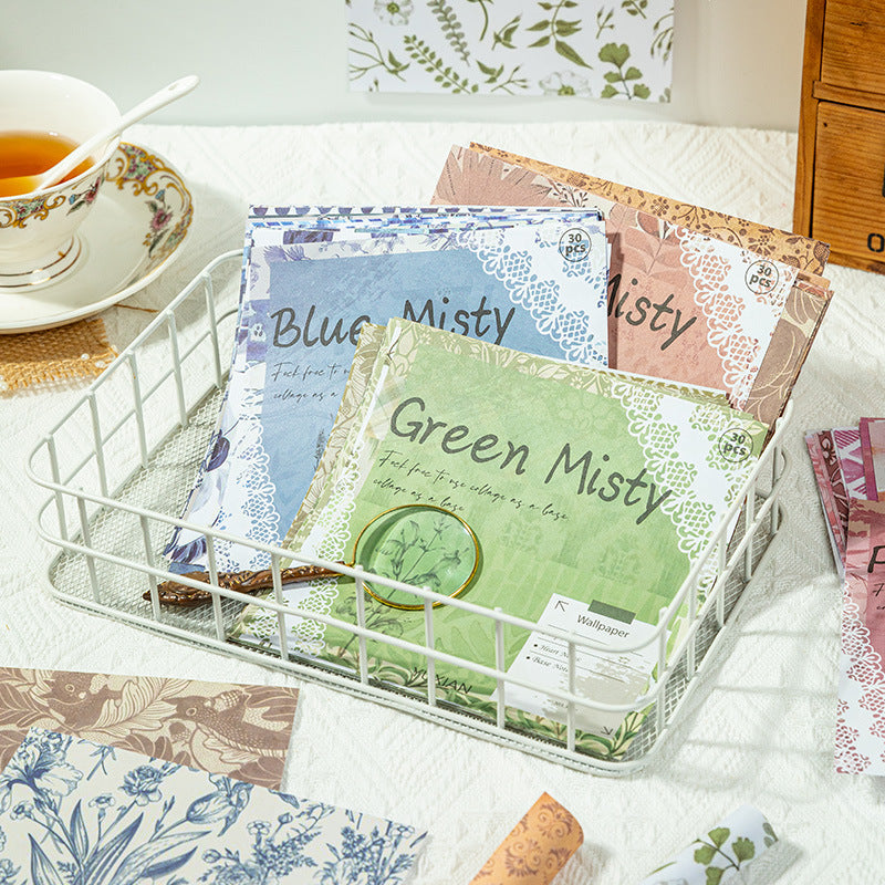 30 Pcs Vintage Floral Paper TYRJ