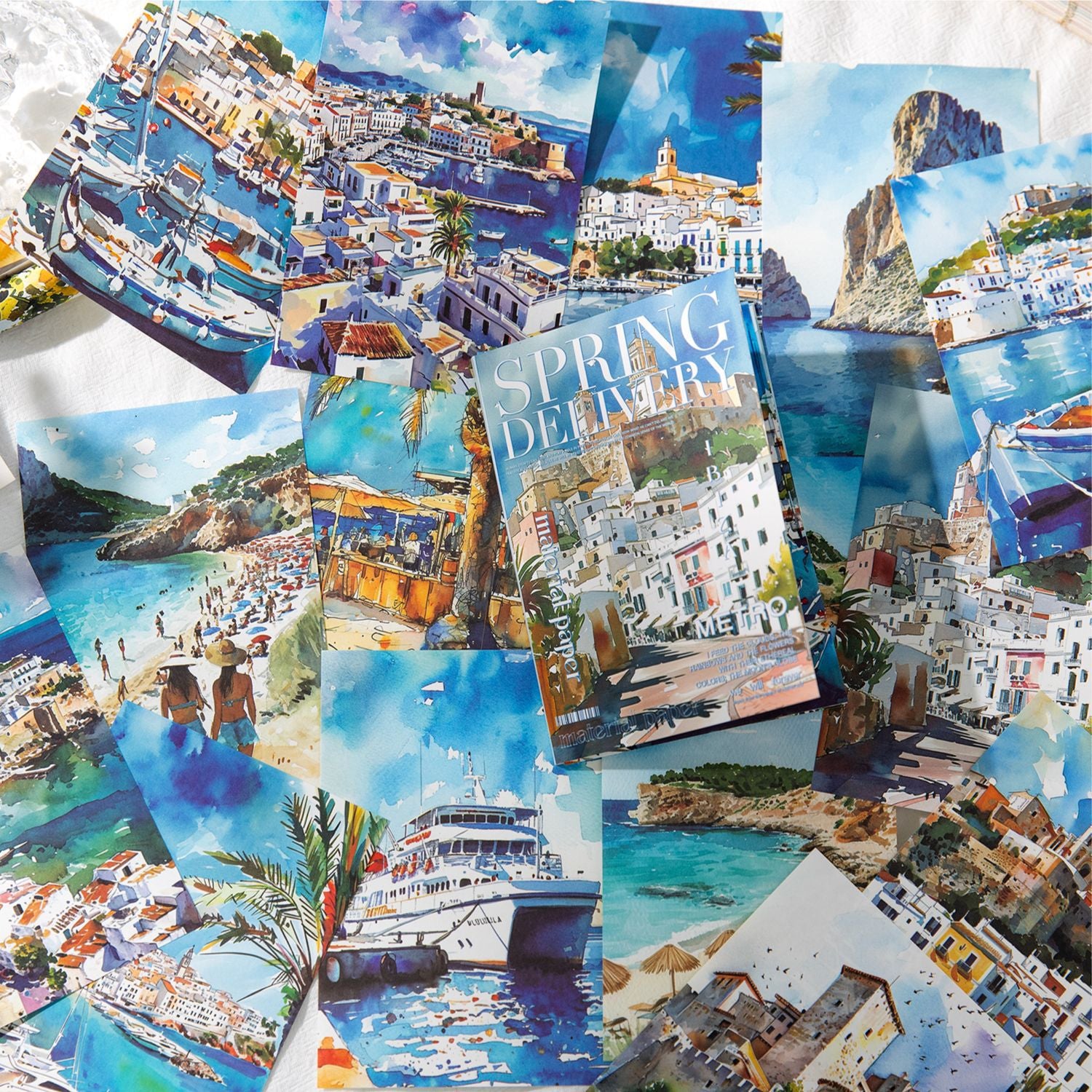 30 Pcs Spring Travel Scrapbook Paper CRPS