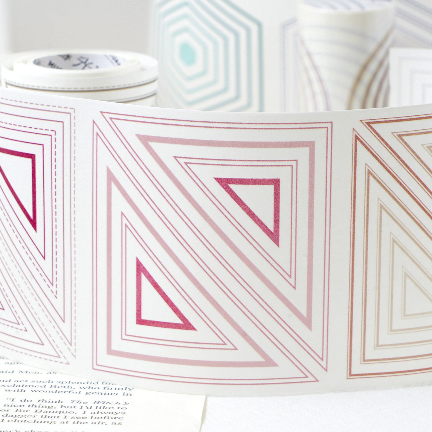 1 Roll Pre-cut Geometric Border Washi Tape WJKK