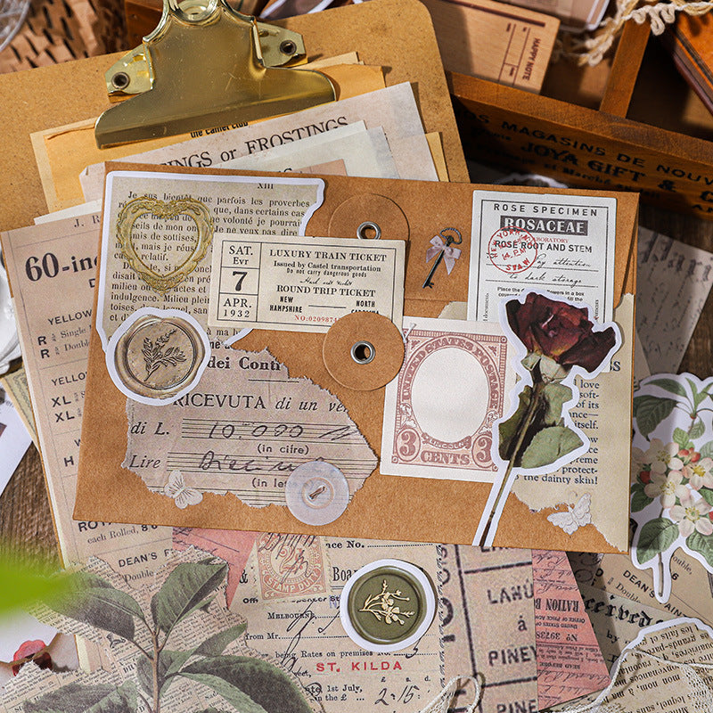 100 Pcs Junk Journal Supplies Kit BLNXWC
