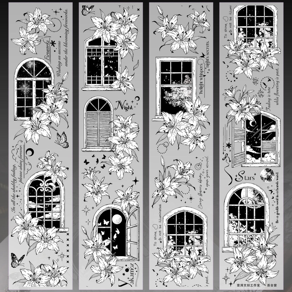 Floral Decorative Tape Rolls- Lily Lattice