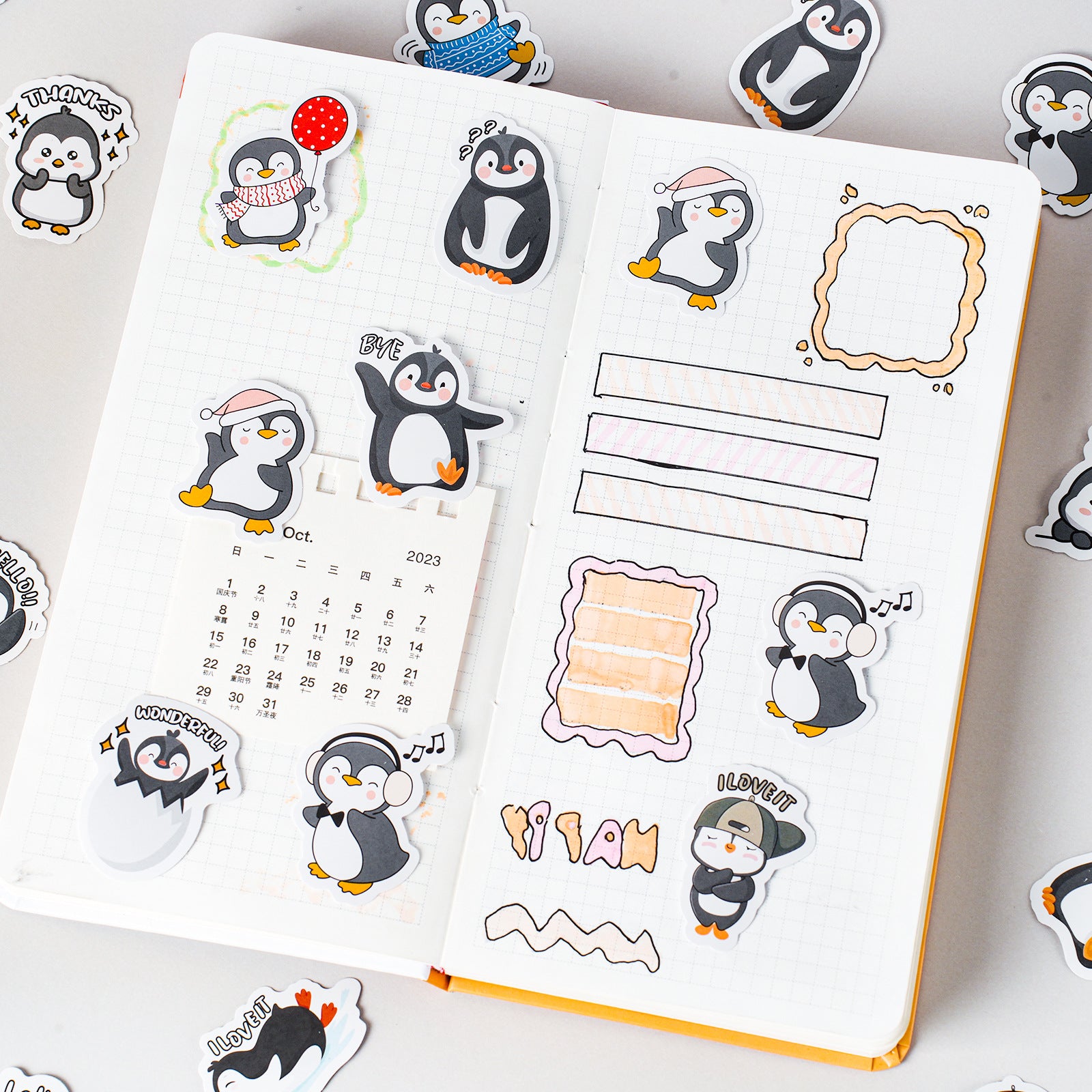 46 Pcs Penguin Stickers