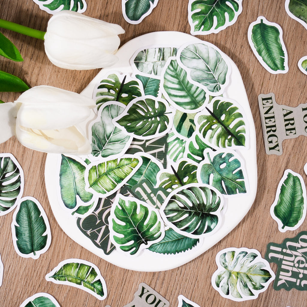 46 Pcs Green Leaf Stickers LYXZ