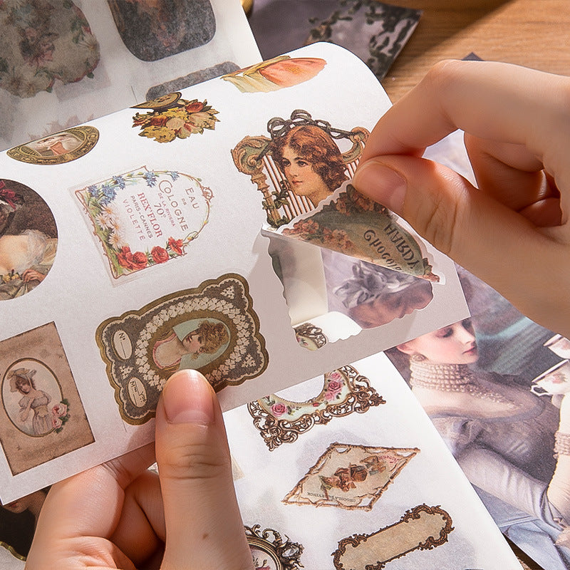 50 Pcs Vintage Scrapbook Stickers Book WDLYHY