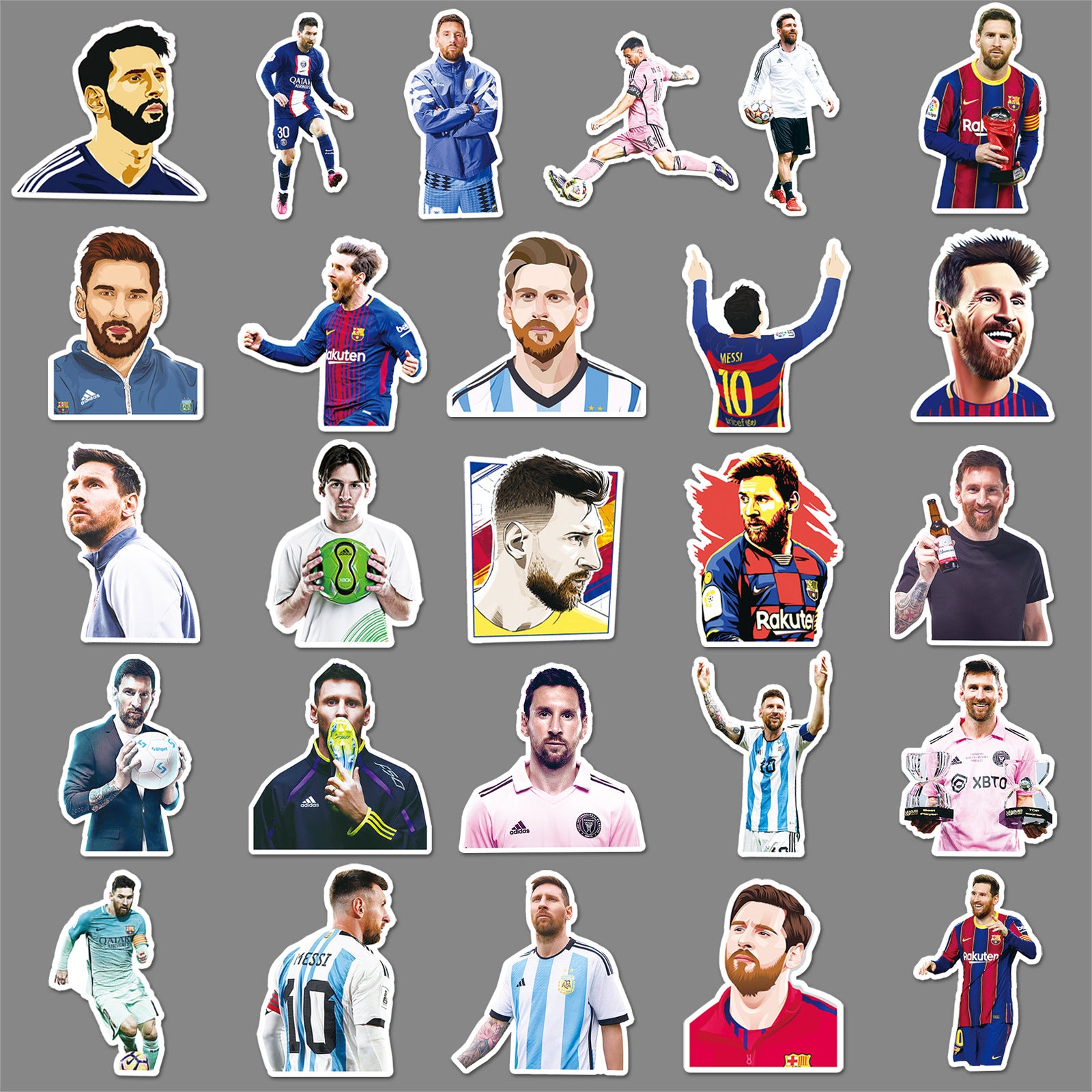 50Pcs Football Theme Waterproof Vinyl Stickers STY17