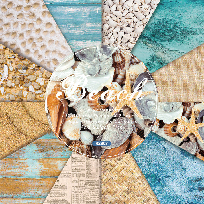 6 inch Beach Scrapbook Paper Pad SKP603