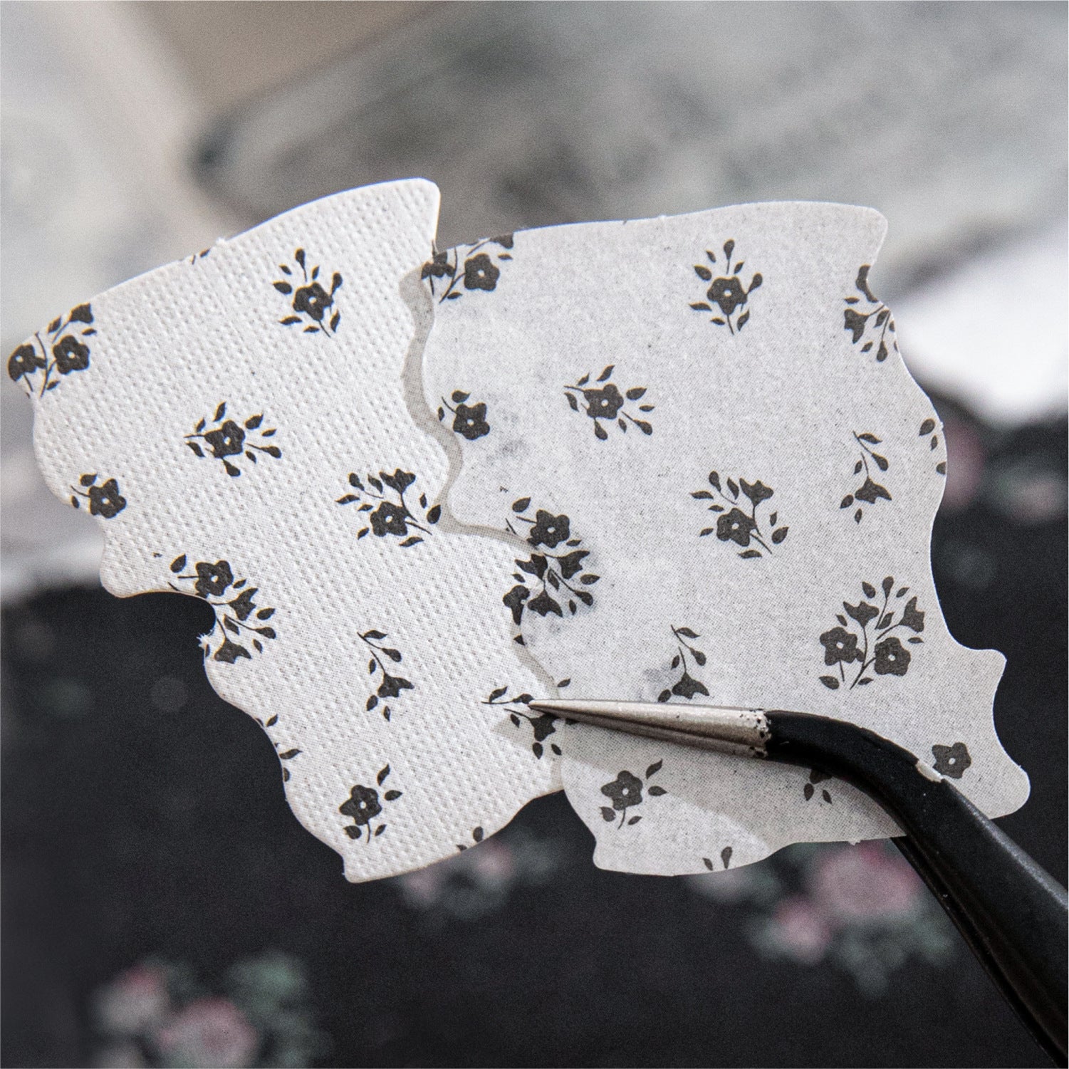 50 Pcs Japanese Vintage Hand-Torn Washi & Linen Stickers - Dark