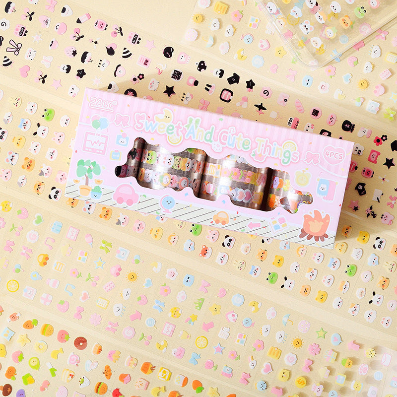 6 Rolls Cute Animal Emoji Planner Stickers Tape Set TYMW