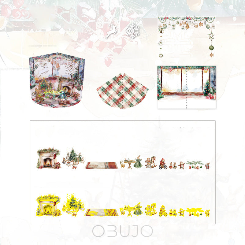 25 Pcs Christmas Stickers and Cardstock Kit XGSDD